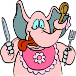Elephant - Hungry Clip Art