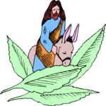 Jesus & Donkey Clip Art