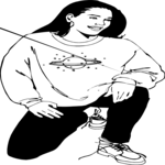 Woman in Sweat Outfit Clip Art
