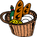 Bread & Wine Basket 2 Clip Art