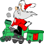 Santa on Train Clip Art