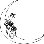 Fairy Sleeping on Moon