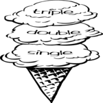 Ice Cream Cone - Triple Clip Art