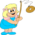 Girl with Doughnut 4 Clip Art