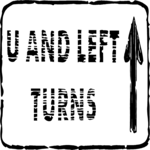 U & Left Turns 2 Clip Art