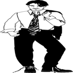 Man in Jeans & Tie Clip Art