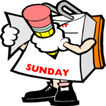 Cartoon - 1 Sunday Clip Art