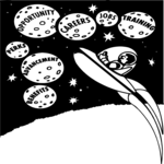Job Hunting in Space Clip Art