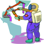 Astronaut Cutting Hose