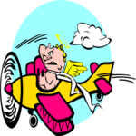 Cherub in Plane Clip Art