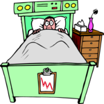 Patient in Bed Clip Art