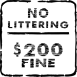 No Littering $200 Fine