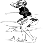 Skirt Lifting in Wind Clip Art