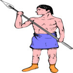 Man with Spear Clip Art