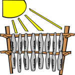 Fence & Sun Clip Art