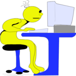 Yellow Dude Computing 1 Clip Art