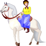 Woman on Horseback Clip Art