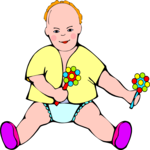 Baby with Toys Clip Art