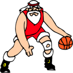 Santa Playing Basketball Clip Art