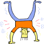 Guy Standing on Head Clip Art