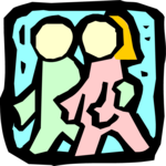 Couple Strolling Clip Art