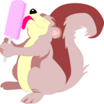 Squirrel Eating Popcicle Clip Art