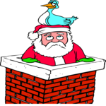 Santa in Chimney 11 Clip Art