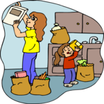 Putting Groceries Away Clip Art