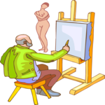 Artist Painting Model