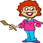 Woman with Spatula Clip Art