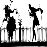 Silhouettes, Couple in Garden