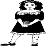 Girl in Formal Dress Clip Art