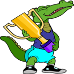 Alligator with Trophy