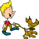 Dog with Owner 15 Clip Art