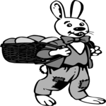 Bunny & Basket of Eggs Clip Art