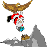 Santa Delivering to Eagles Clip Art