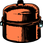 Antique Style Roasting Pan - Covered Clip Art