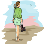 Walking on Beach Clip Art