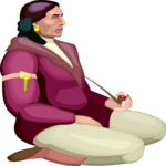 Native American & Pipe 2 Clip Art