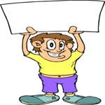 Boy with Sign Clip Art