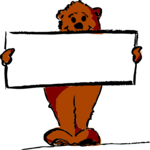 Bear Holding Sign