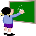 Student at Chalkboard 6 Clip Art