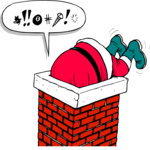 Santa in Chimney 08