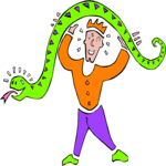 Man with Snake 2 Clip Art