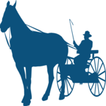 Man in Cart Clip Art