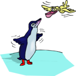 Penguin Trying to Fly Clip Art