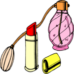 Perfume Bottle & Lipstick Clip Art