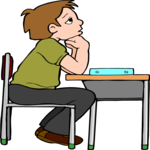 Student at Desk 1 Clip Art