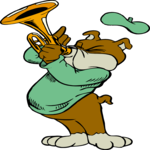 Trumpet Player - Bear Clip Art