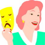 Woman with Tragedy Mask Clip Art